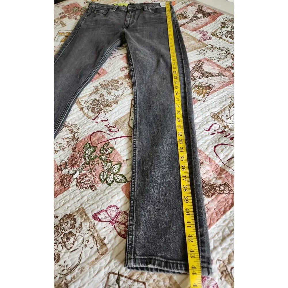 Levi's 510 Skinny Jeans Pants Mens Denim Stretch Black‎ Wash original Size 33×34